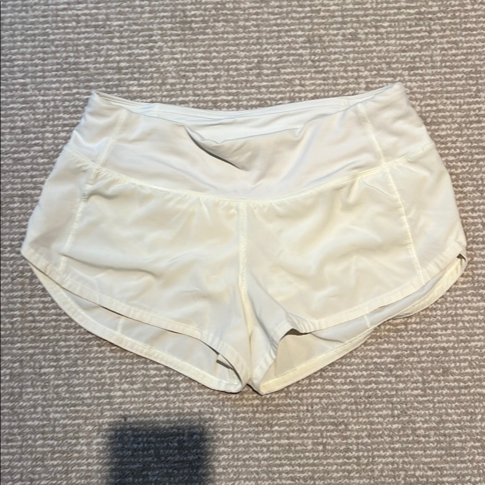 Soft yellow lululemon speed up 2.5 low rise Athletic Shorts